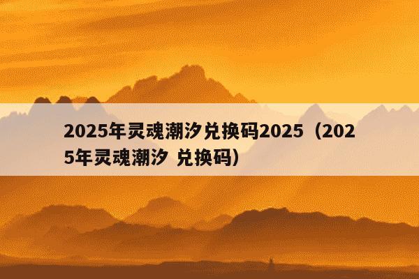 2025年灵魂潮汐兑换码2025(2025年灵魂潮汐 兑换码)