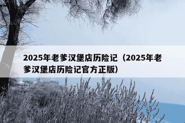 2025年老爹汉堡店历险记(2025年老爹汉堡店历险记官方正版)