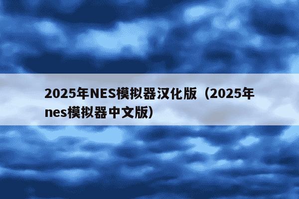 2025年NES模拟器汉化版(2025年nes模拟器中文版)