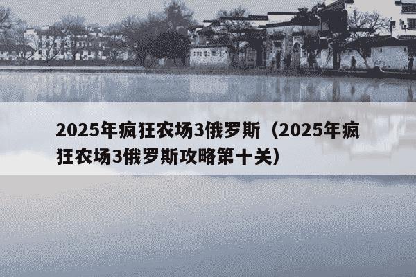 2025年疯狂农场3俄罗斯(2025年疯狂农场3俄罗斯攻略第十关)