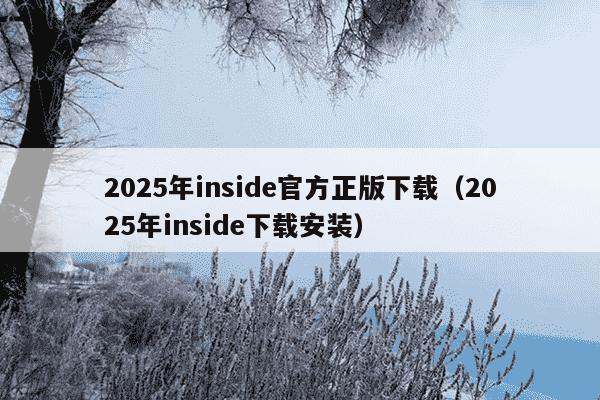 2025年inside官方正版下载(2025年inside下载安装)