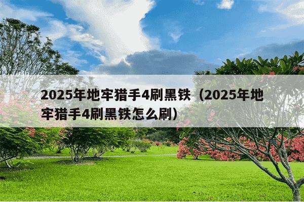 2025年地牢猎手4刷黑铁(2025年地牢猎手4刷黑铁怎么刷)