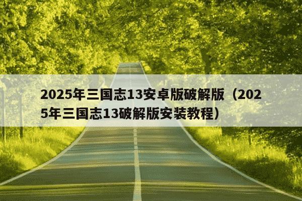 2025年三国志13安卓版破解版(2025年三国志13破解版安装教程)