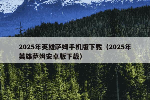 2025年英雄萨姆手机版下载（2025年英雄萨姆安卓版下载）