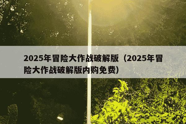 2025年冒险大作战破解版(2025年冒险大作战破解版内购免费)