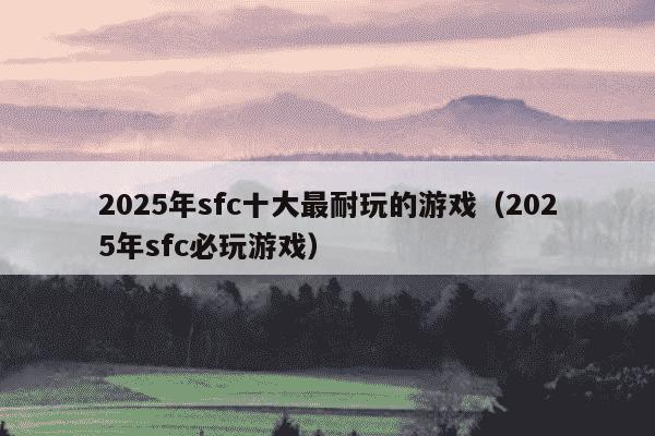 2025年sfc十大最耐玩的游戏（2025年sfc必玩游戏）