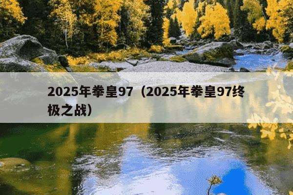 2025年拳皇97（2025年拳皇97终极之战）