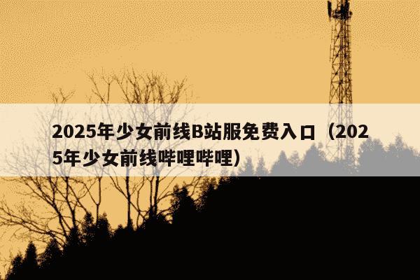 2025年少女前线B站服免费入口(2025年少女前线哔哩哔哩)