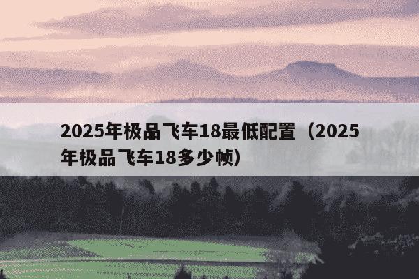 2025年极品飞车18最低配置（2025年极品飞车18多少帧）