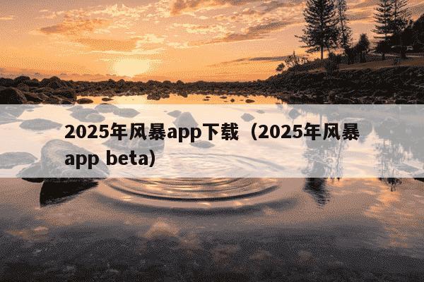 2025年风暴app下载（2025年风暴app beta）