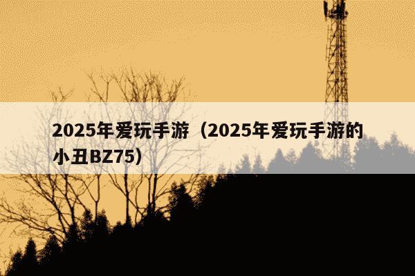 2025年爱玩手游（2025年爱玩手游的小丑BZ75）