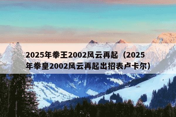 2025年拳王2002风云再起（2025年拳皇2002风云再起出招表卢卡尔）