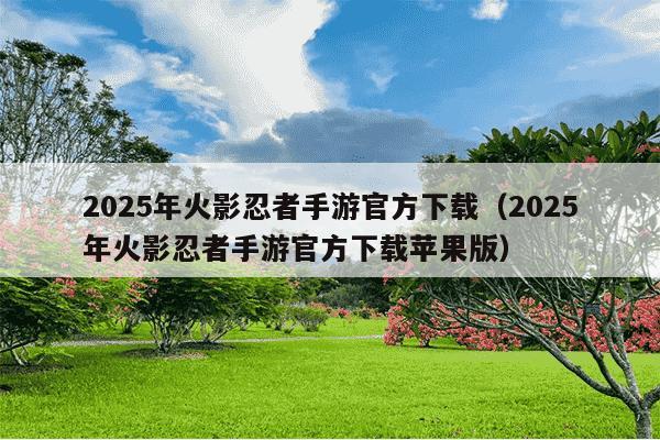 2025年火影忍者手游官方下载(2025年火影忍者手游官方下载苹果版)