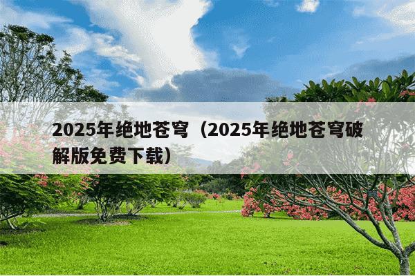 2025年绝地苍穹（2025年绝地苍穹破解版免费下载）