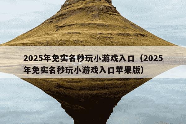 2025年免实名秒玩小游戏入口（2025年免实名秒玩小游戏入口苹果版）