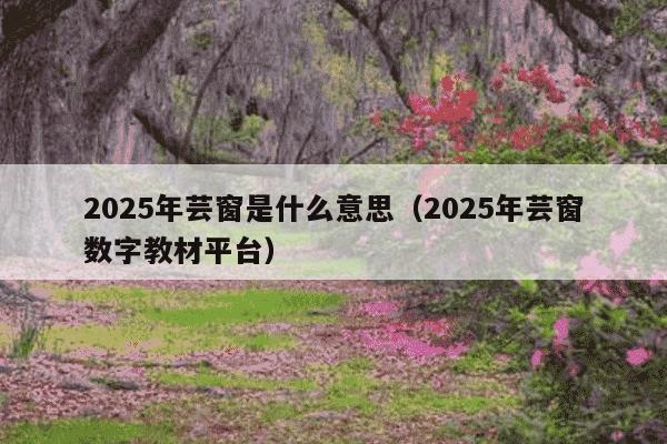 2025年芸窗是什么意思（2025年芸窗数字教材平台）