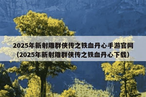 2025年新射雕群侠传之铁血丹心手游官网(2025年新射雕群侠传之铁血丹心下载)