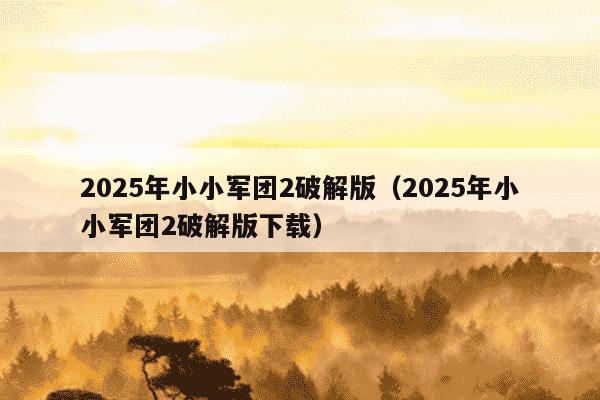 2025年小小军团2破解版(2025年小小军团2破解版下载)