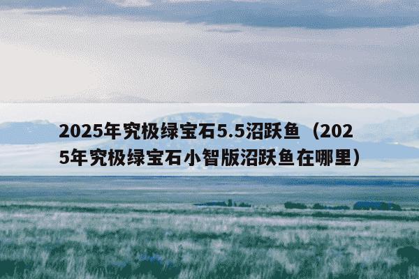 2025年究极绿宝石5.5沼跃鱼（2025年究极绿宝石小智版沼跃鱼在哪里）