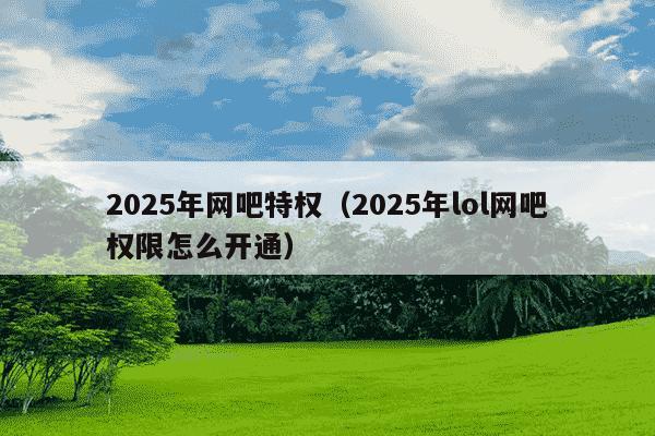 2025年网吧特权（2025年lol网吧权限怎么开通）