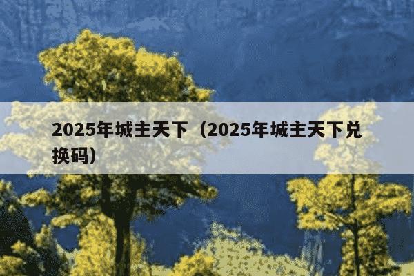 2025年城主天下(2025年城主天下兑换码)