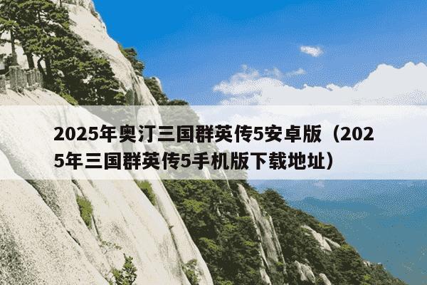 2025年奥汀三国群英传5安卓版（2025年三国群英传5手机版下载地址）