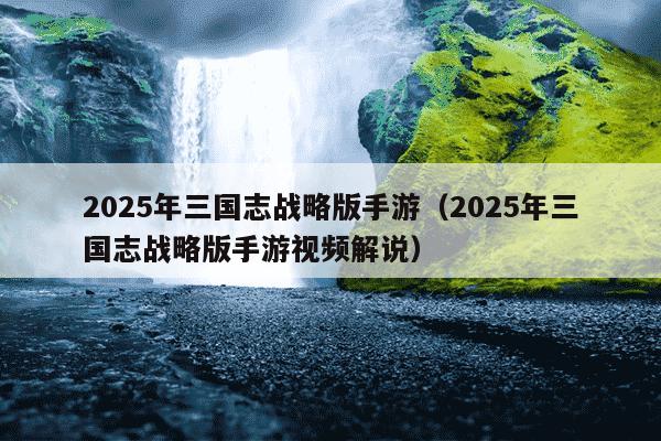 2025年三国志战略版手游（2025年三国志战略版手游视频解说）