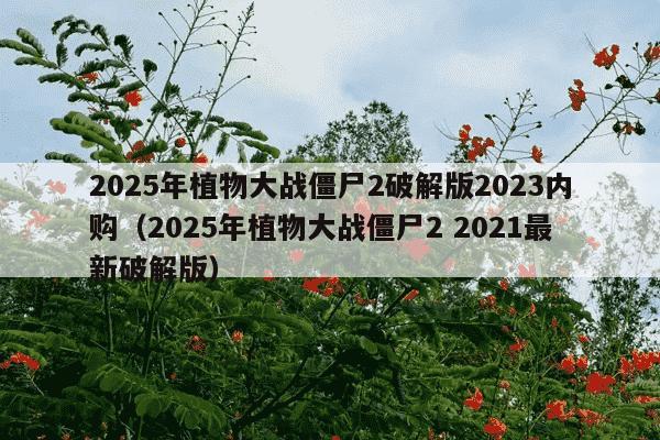 2025年植物大战僵尸2破解版2023内购（2025年植物大战僵尸2 2021最新破解版）