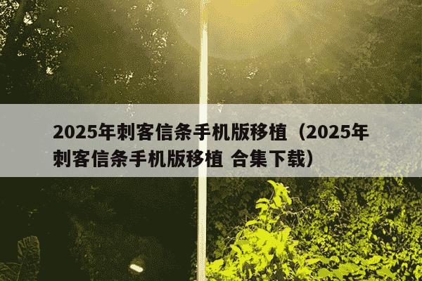 2025年刺客信条手机版移植(2025年刺客信条手机版移植 合集下载)