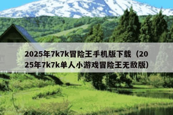 2025年7k7k冒险王手机版下载(2025年7k7k单人小游戏冒险王无敌版)