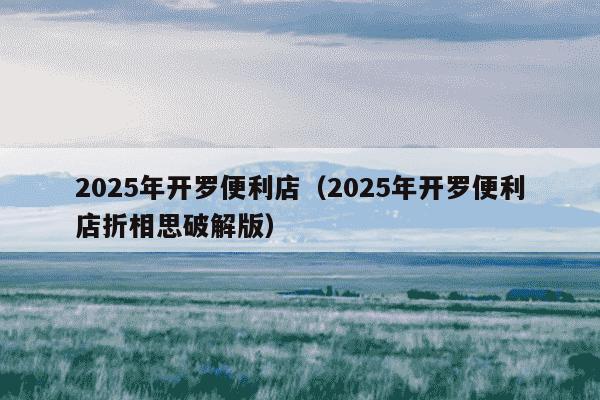 2025年开罗便利店（2025年开罗便利店折相思破解版）