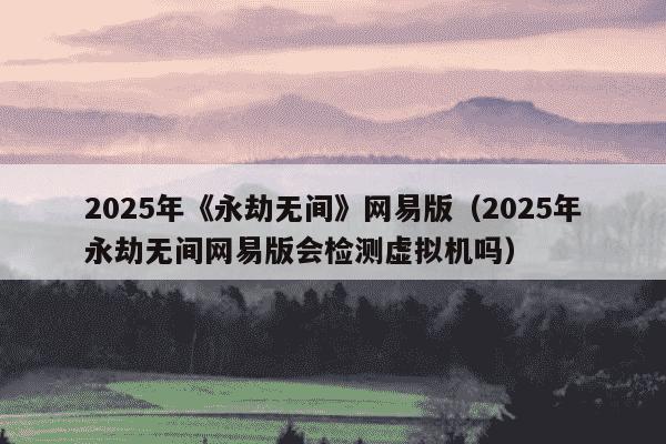 2025年《永劫无间》网易版（2025年永劫无间网易版会检测虚拟机吗）