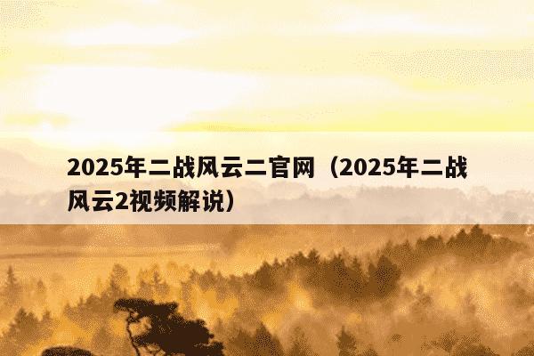 2025年二战风云二官网（2025年二战风云2视频解说）