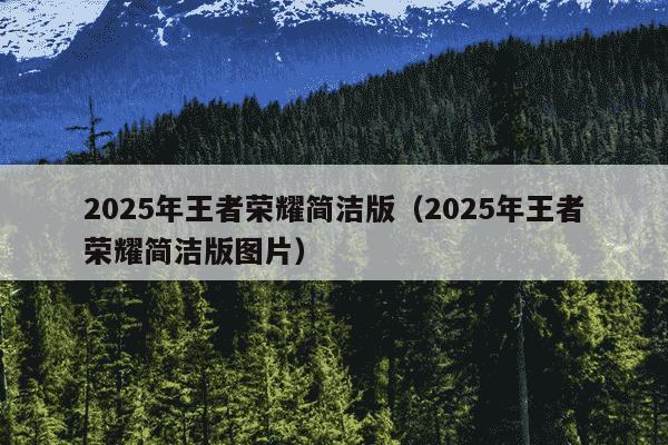 2025年王者荣耀简洁版（2025年王者荣耀简洁版图片）