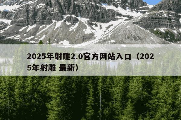 2025年射雕2.0官方网站入口（2025年射雕 最新）