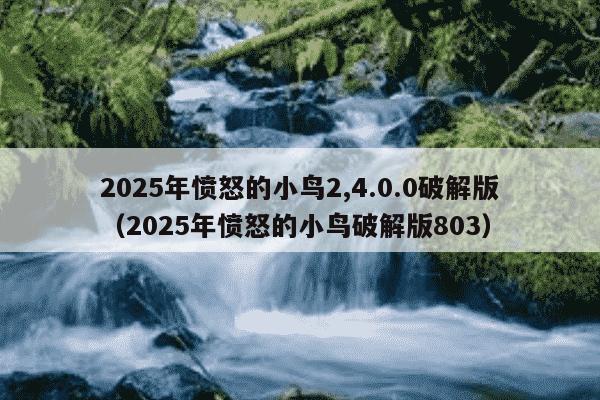 2025年愤怒的小鸟2,4.0.0破解版（2025年愤怒的小鸟破解版803）