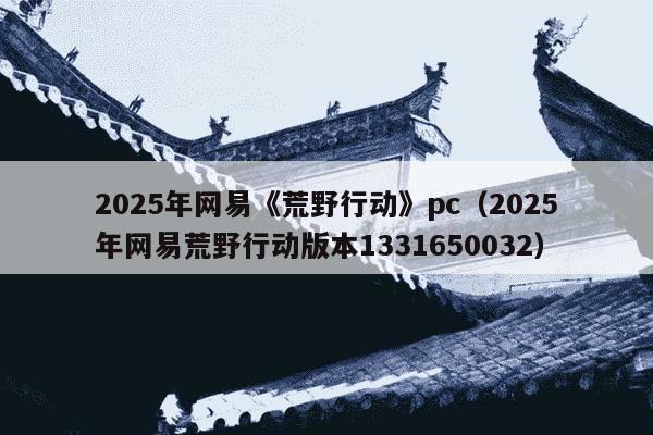 2025年网易《荒野行动》pc（2025年网易荒野行动版本1331650032）