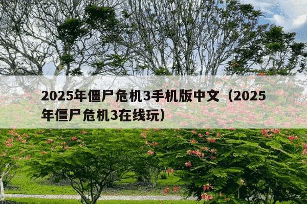 2025年僵尸危机3手机版中文（2025年僵尸危机3在线玩）