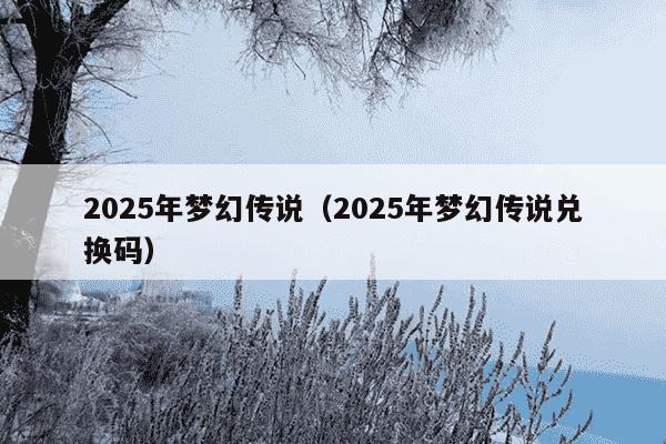 2025年梦幻传说（2025年梦幻传说兑换码）