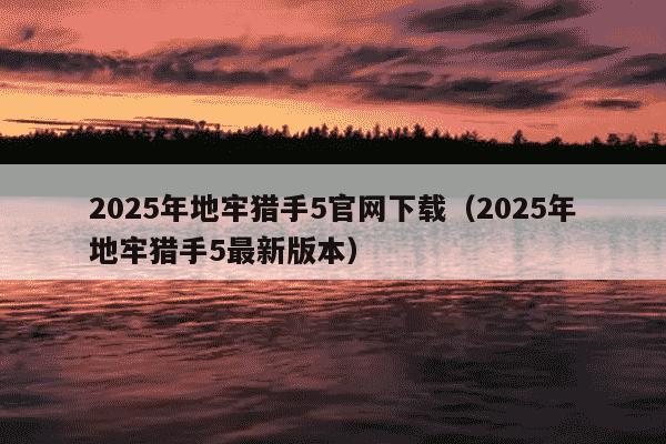 2025年地牢猎手5官网下载（2025年地牢猎手5最新版本）