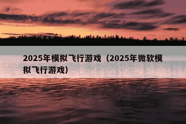 2025年模拟飞行游戏（2025年微软模拟飞行游戏）