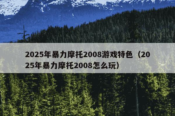 2025年暴力摩托2008游戏特色（2025年暴力摩托2008怎么玩）