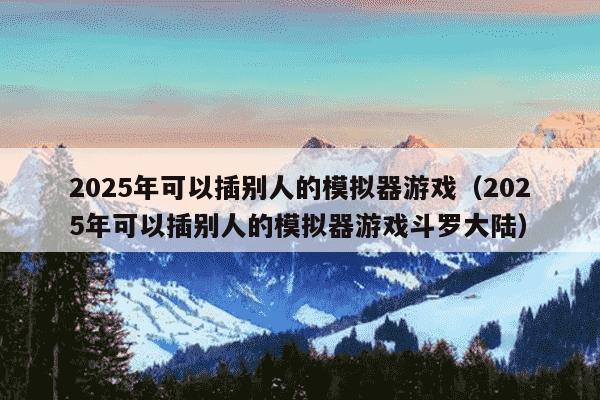 2025年可以插别人的模拟器游戏（2025年可以插别人的模拟器游戏斗罗大陆）