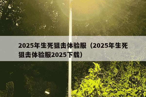 2025年生死狙击体验服（2025年生死狙击体验服2025下载）