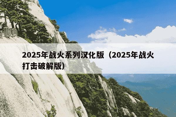 2025年战火系列汉化版（2025年战火打击破解版）
