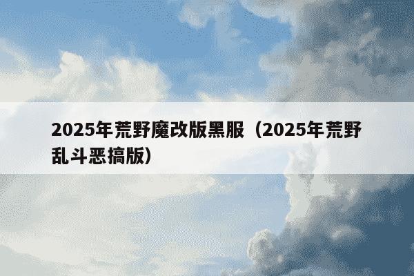 2025年荒野魔改版黑服（2025年荒野乱斗恶搞版）