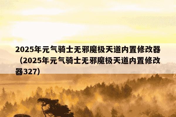 2025年元气骑士无邪魔极天道内置修改器（2025年元气骑士无邪魔极天道内置修改器327）
