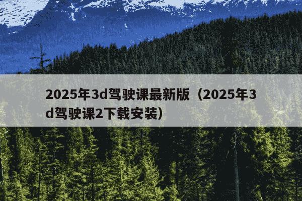 2025年3d驾驶课最新版（2025年3d驾驶课2下载安装）