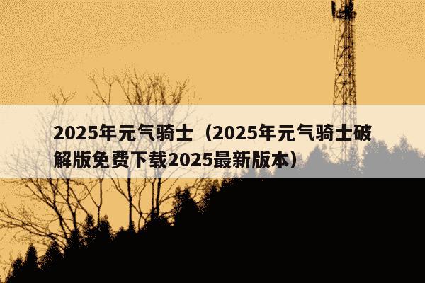 2025年元气骑士（2025年元气骑士破解版免费下载2025最新版本）