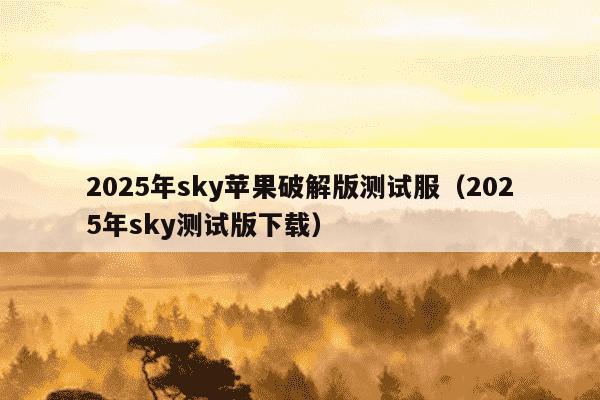 2025年sky苹果破解版测试服（2025年sky测试版下载）